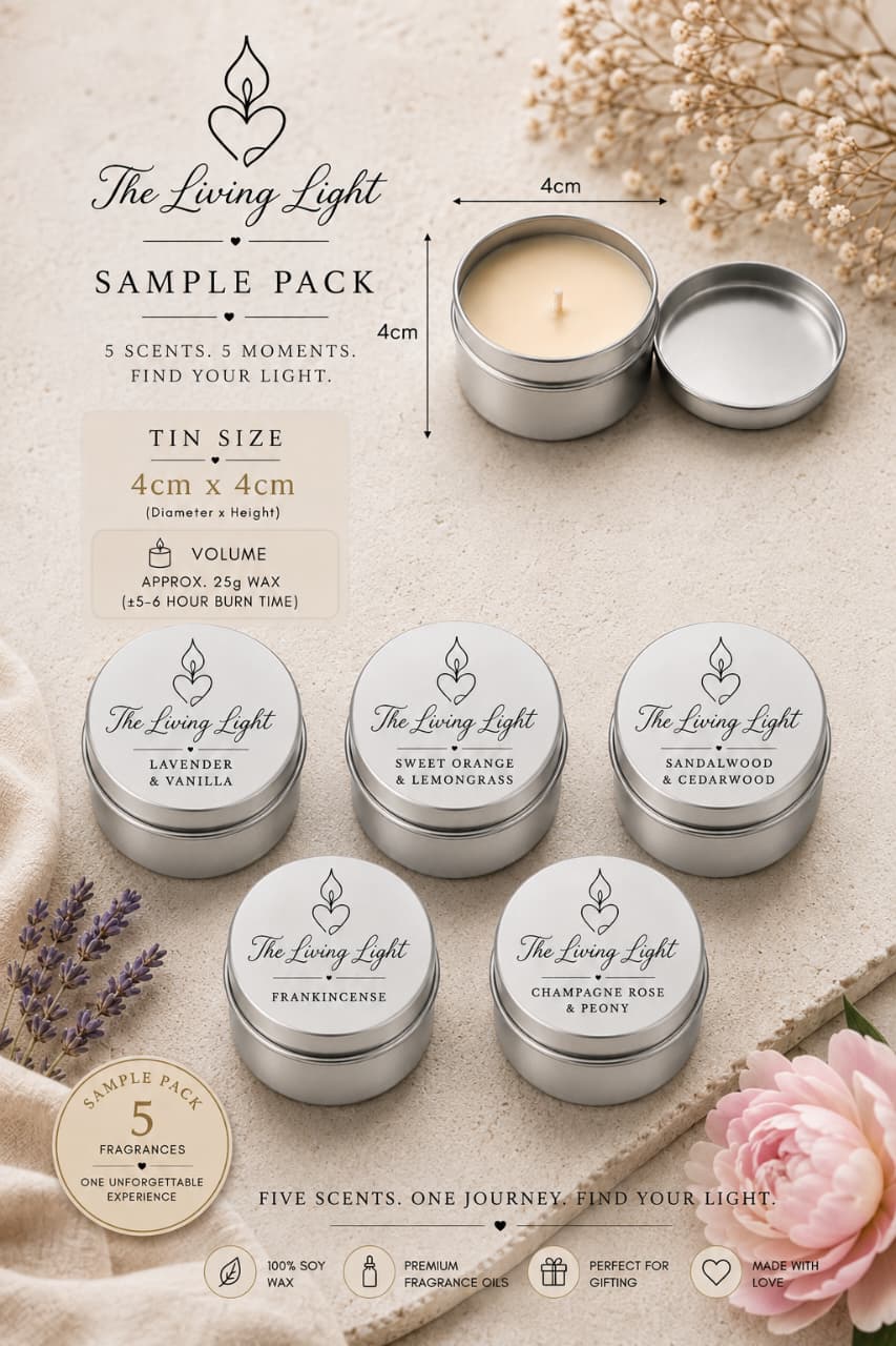 Candle Sample Pack | Try 5 Handmade Soy Candle Fragrances | The Living ...
